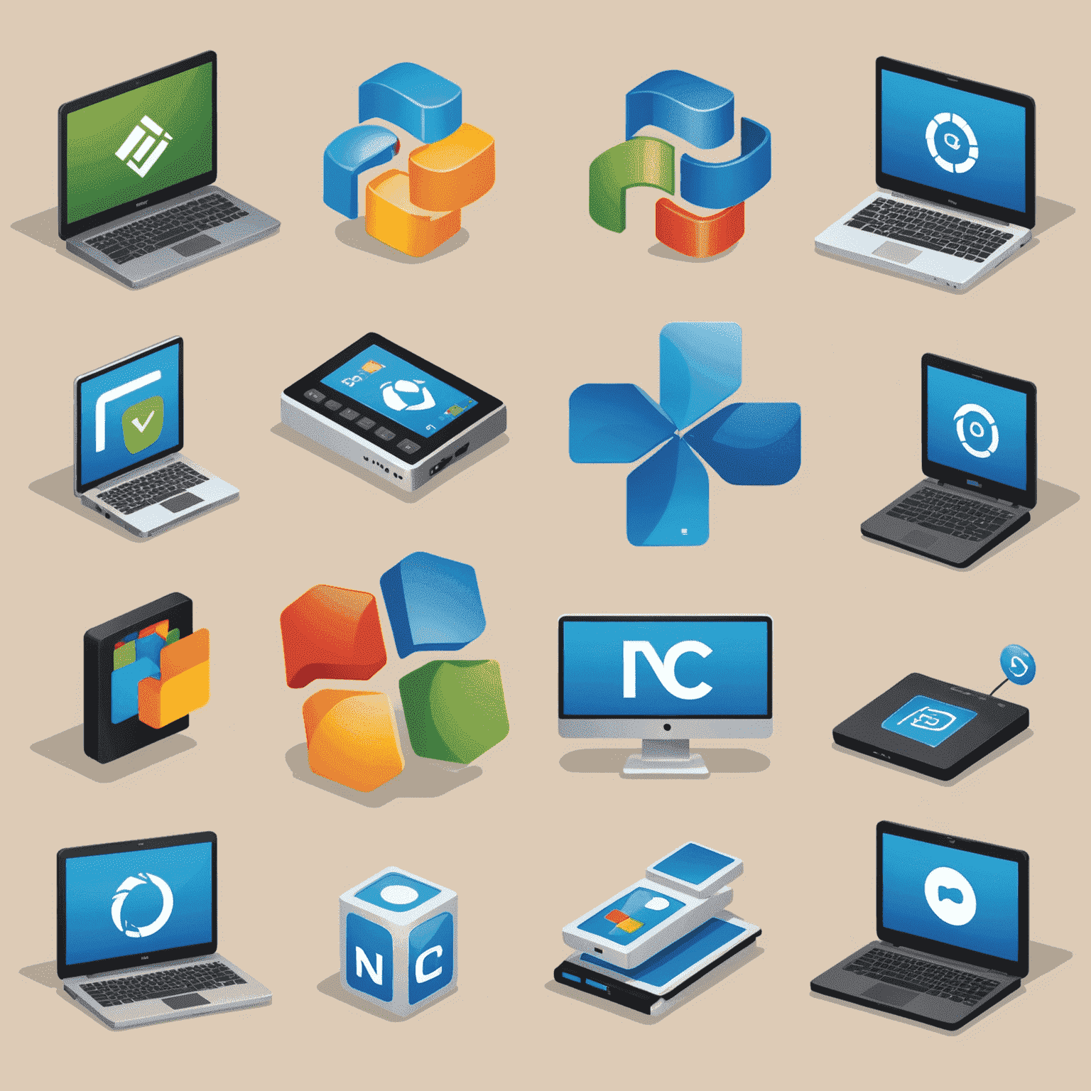 Illustration showing icons of various remote desktop protocols like RDP, VNC, NX, and ICA