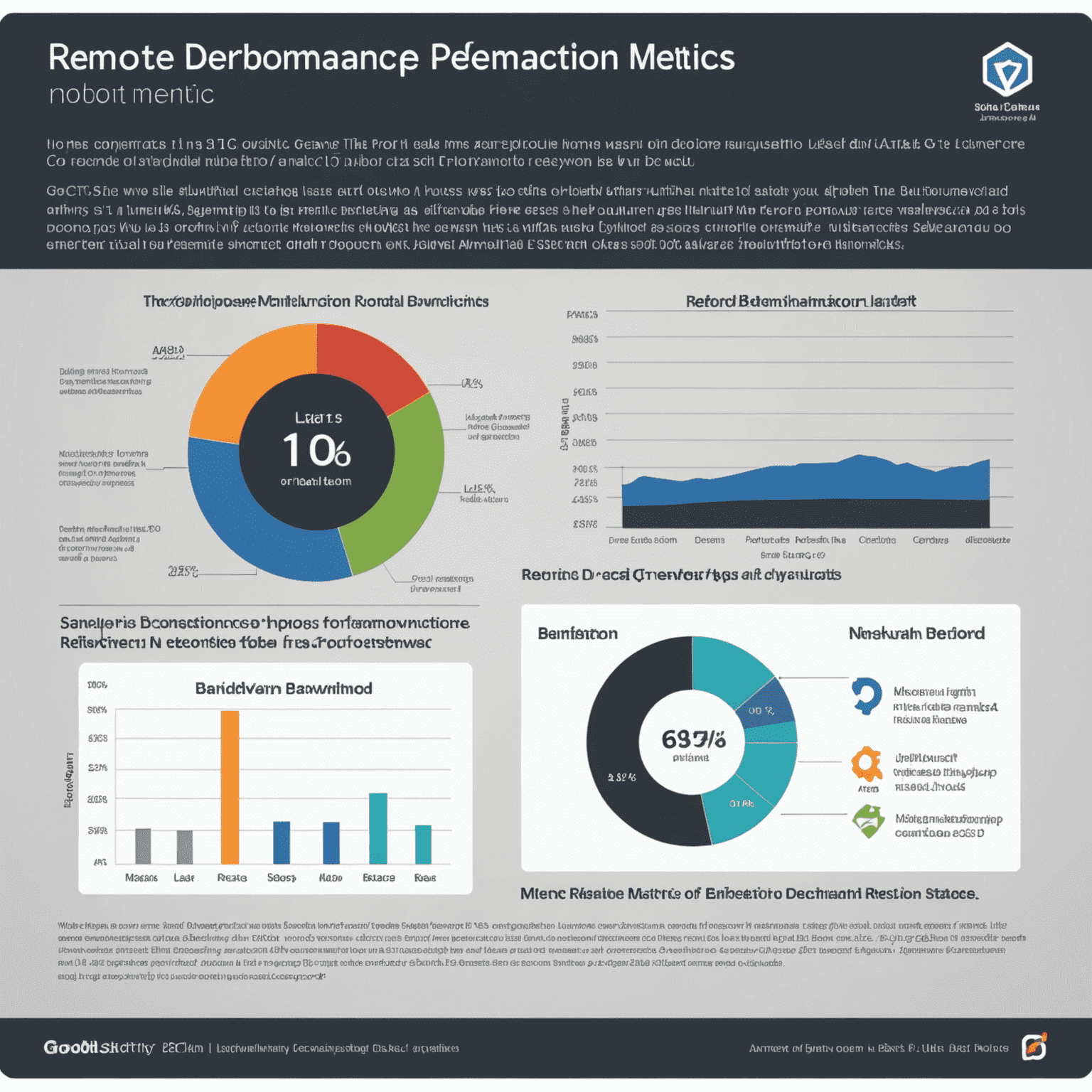 Graph showing improved performance metrics for remote desktop, with icons representing bandwidth and latency reduction techniques